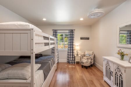 Bedroom three with double full-size bunk beds with trundle