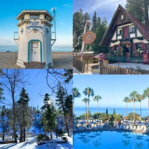 January Southern California getaway with golden coastal light and cozy winter scenery