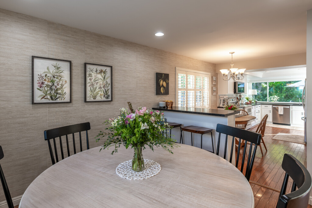 Inviting dining space that flows seamlessly into the kitchen, making everyday meals and gatherings feel easy and connected. Designed for comfortable daily living during extended stays.