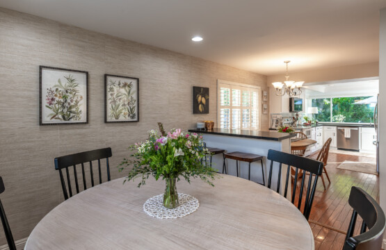 Inviting dining space that flows seamlessly into the kitchen, making everyday meals and gatherings feel easy and connected. Designed for comfortable daily living during extended stays.