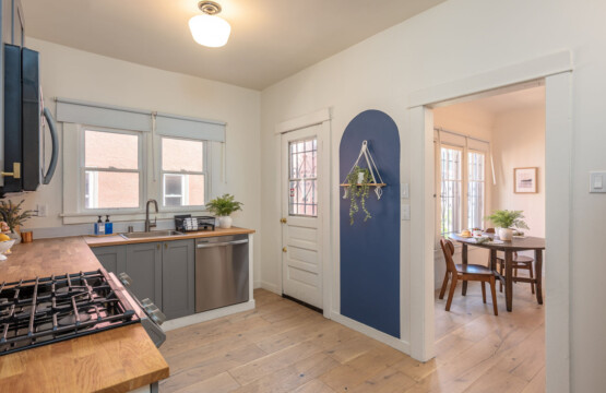 A bright kitchen that connects seamlessly to the dining area, making everyday living feel easy and intuitive. Thoughtful details and natural light create a space that’s both functional and welcoming for longer stays.